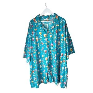 Handmade Men’s Colorful Cocktail Drink Graphic Button-Up Shirt‎